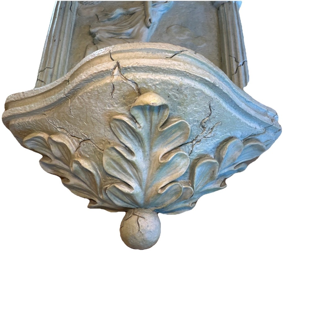 Angel Candle Holder Wall Plaque Sconce Faux Marble‎ Italian 14" Resin Decor RARE - Picture 3 of 4